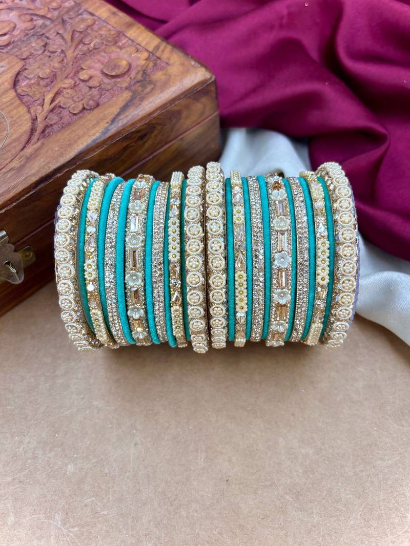 Velvet bridal bangles set