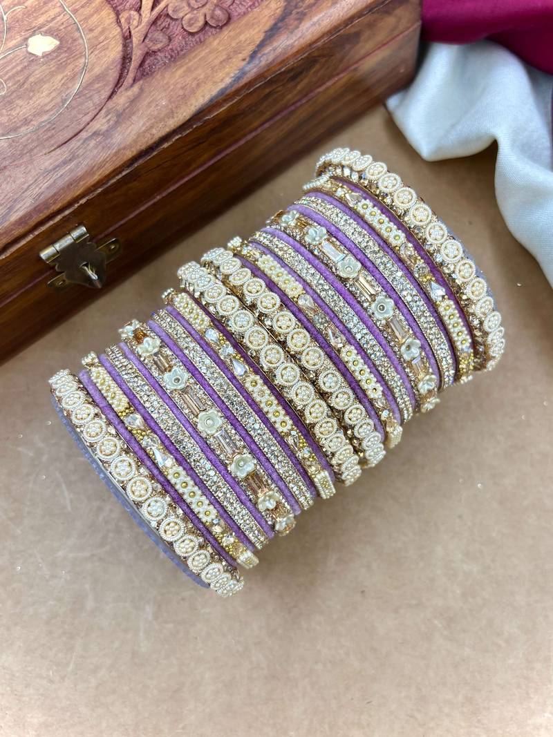 Velvet bridal bangles set