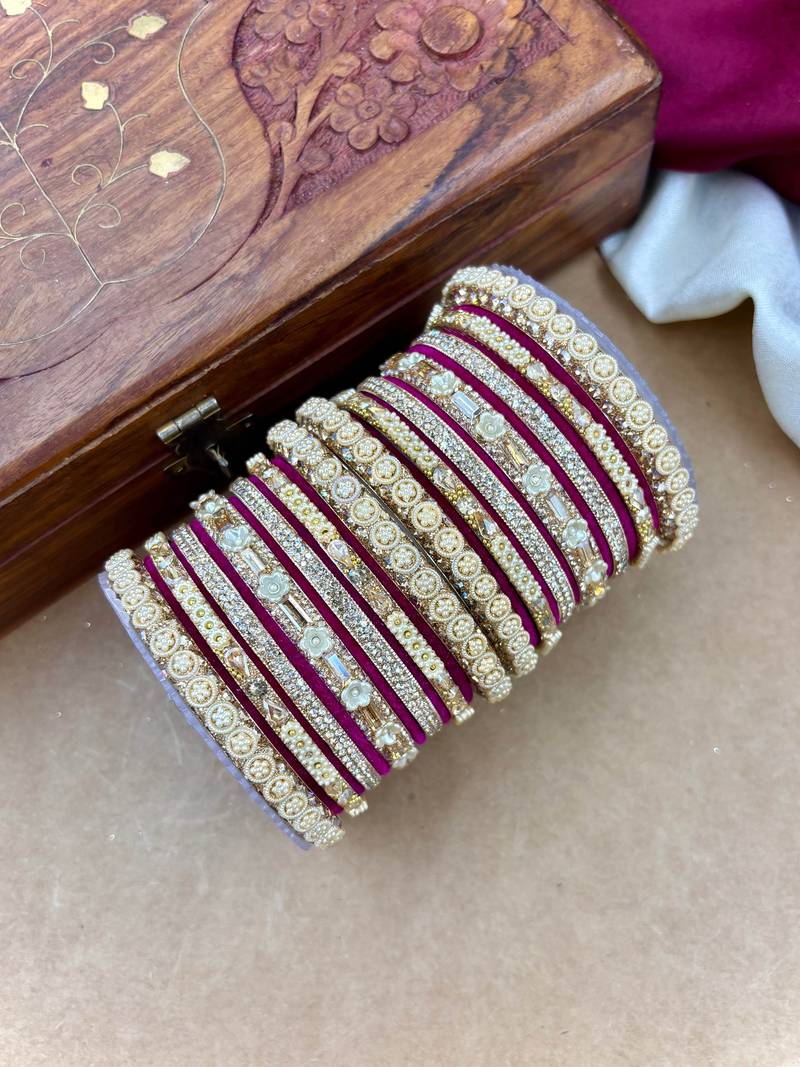 Velvet bridal bangles set