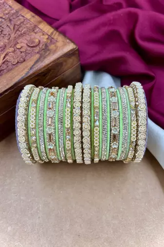 Velvet bridal bangles set