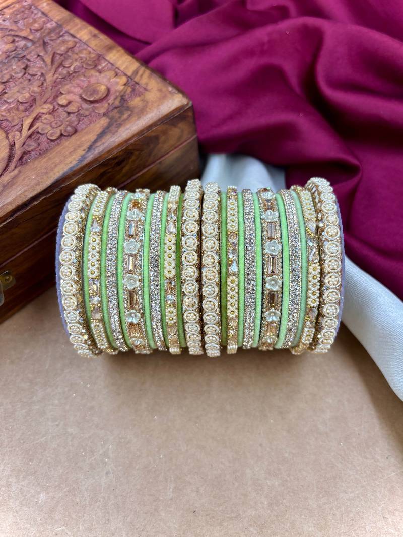 Velvet bridal bangles set