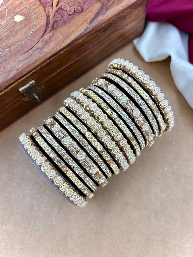 Velvet bridal bangles set