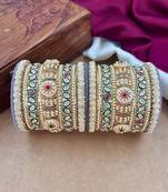Traditional meenakari pearl bangles set