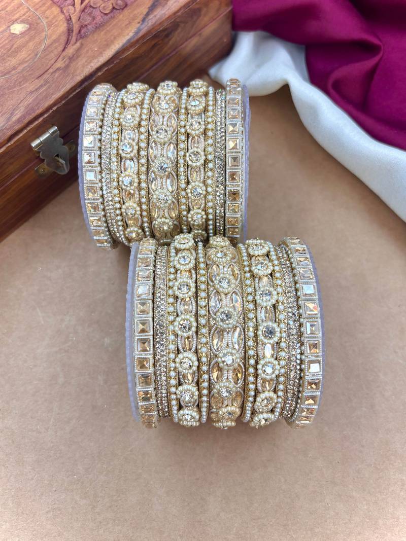 Golden bangles set     bridal ethnic jewelry