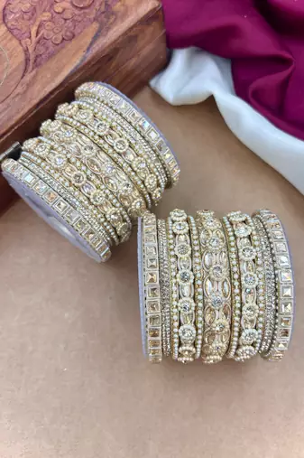 Golden bangles set     bridal ethnic jewelry