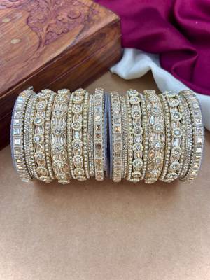Golden bangles set     bridal ethnic jewelry 4