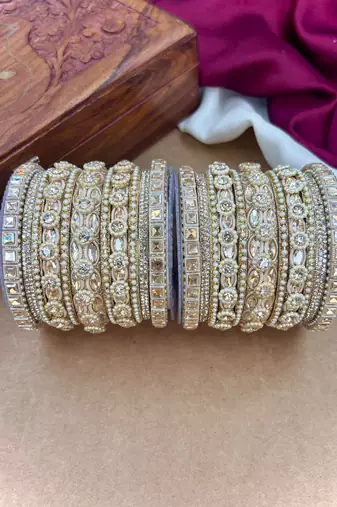 Golden bangles set     bridal ethnic jewelry