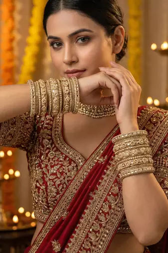 Golden bangles set     bridal ethnic jewelry