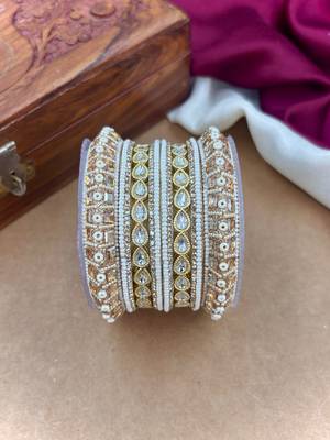 Pearl kundan bangles set     bridal jewelry 1