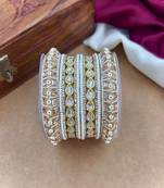 Pearl kundan bangles set     bridal jewelry