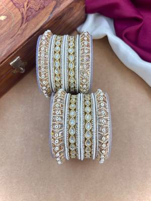 Pearl kundan bangles set     bridal jewelry 3