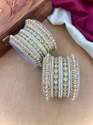 Pearl kundan bangles set     bridal jewelry 5