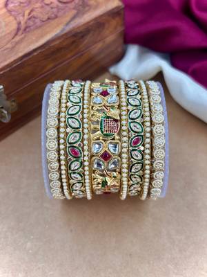 Ethnic elephant meenakari bangle set 2