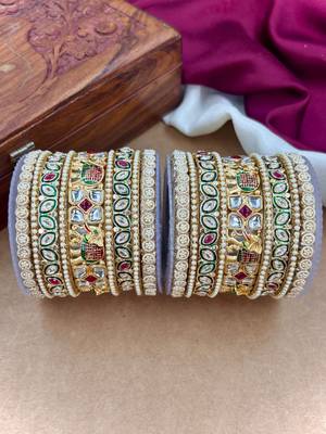 Ethnic elephant meenakari bangle set 3