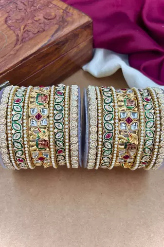 Ethnic elephant meenakari bangle set
