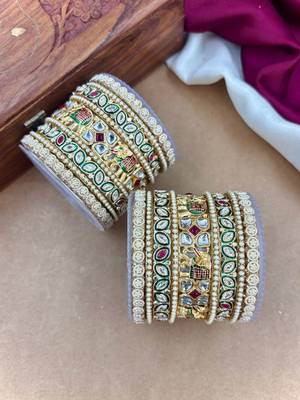 Ethnic elephant meenakari bangle set 4