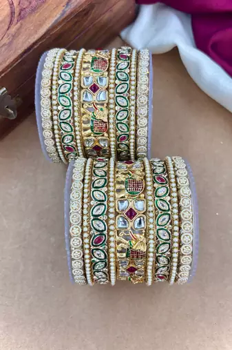 Ethnic elephant meenakari bangle set