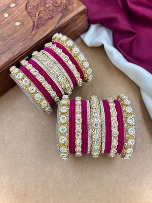 Royal rani velvet bangles set 3