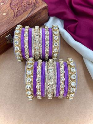 Royal lavender velvet bangles set 1