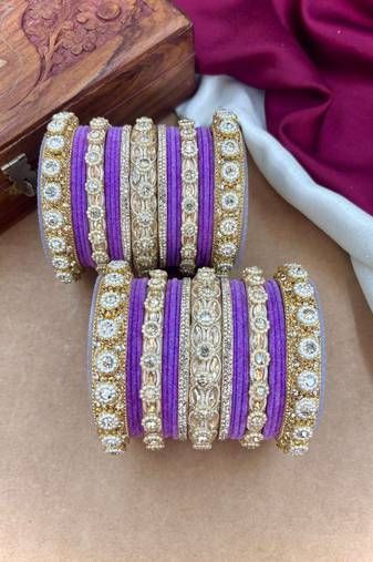 Royal lavender velvet bangles set