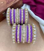 Royal lavender velvet bangles set