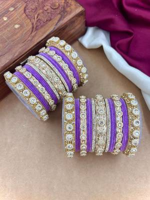 Royal lavender velvet bangles set 2