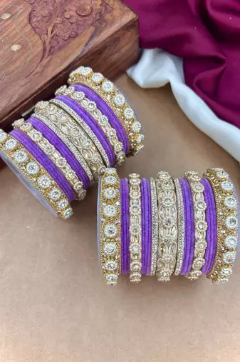 Royal lavender velvet bangles set