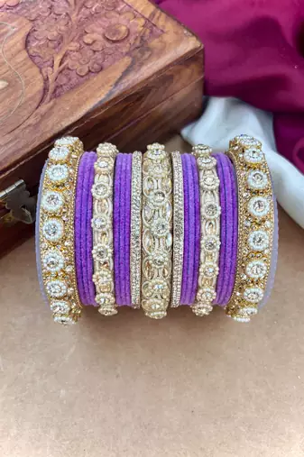 Royal lavender velvet bangles set