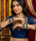 Royal blue velvet bangles set