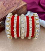 Royal red velvet bangles set