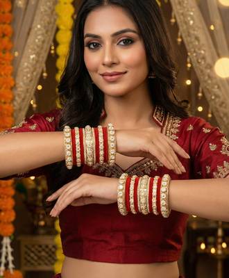 Royal red velvet bangles set 2