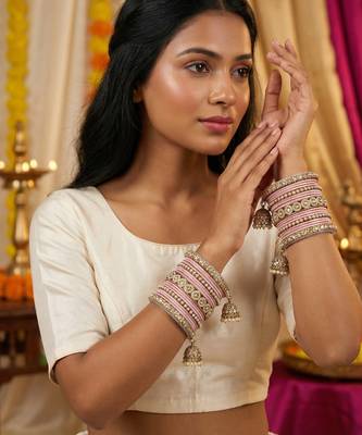 Ethnic antique finish bangles set 4