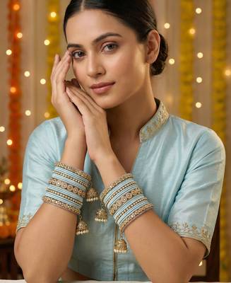 Ethnic antique finish bangles set 2