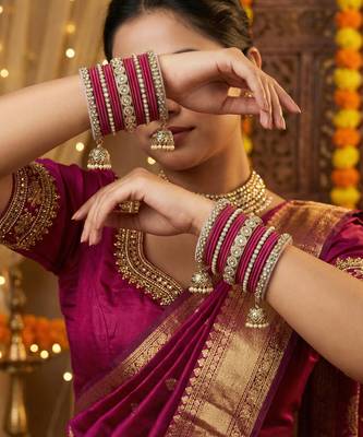 Ethnic antique finish bangles set 5