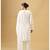 Classic white viscose rayon kurta set with organza dupatta