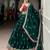 designer bottle green silk satin embroidered lehenga set