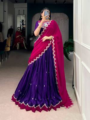 purple naysha silk lehenga set with vichitra silk dupatta 2