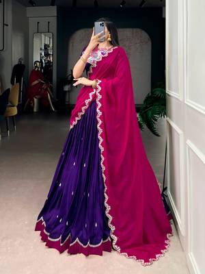 purple naysha silk lehenga set with vichitra silk dupatta 3
