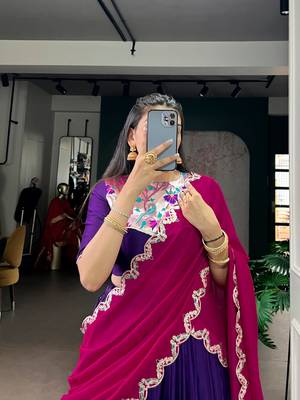 purple naysha silk lehenga set with vichitra silk dupatta 5