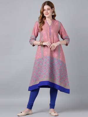 Onion  cotton printed anarkali kurta 1