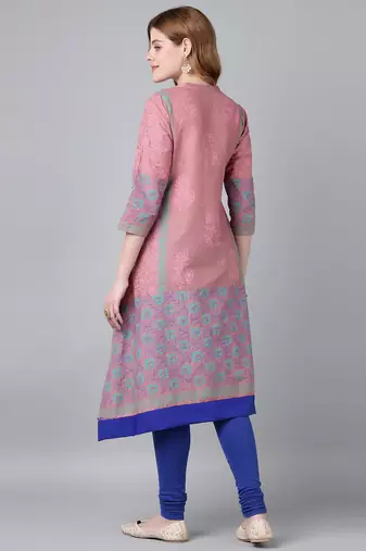 Onion  cotton printed anarkali kurta