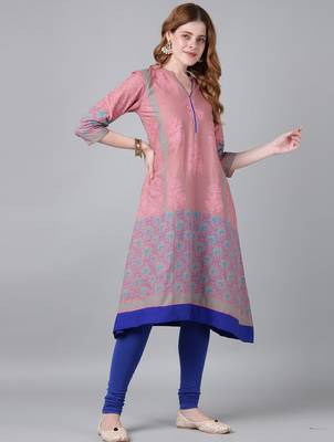 Onion  cotton printed anarkali kurta 4