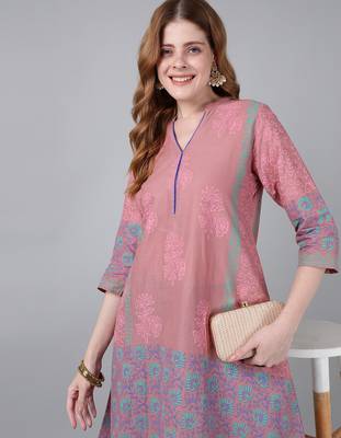 Onion  cotton printed anarkali kurta 5