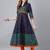 Navy  cotton printed anarkali kurta
