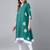 Teal cotton printed anarkali kurta