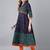 Navy  cotton printed anarkali kurta