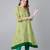 olive cotton printed anarkali kurta