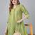 olive cotton printed anarkali kurta