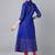 Royal blue  cotton printed anarkali kurta