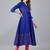 Royal blue  cotton printed anarkali kurta